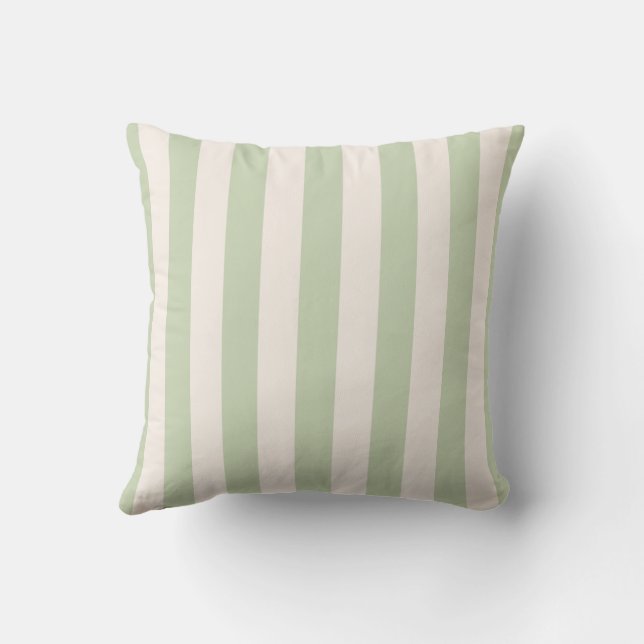 Coussin Rayures verticales vert pastel (Verso)