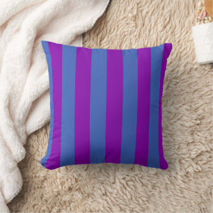 Coussin Rayures violettes et bleues
