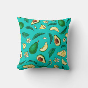Coussin Realistic avocado. Seamless pattern. Summer exotic