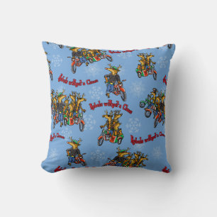 Coussin Rebelles sans Claus Reindeer Blue Holiday