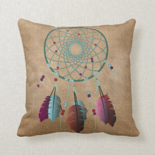 Coussin Receveur rêveur pourpre de turquoise indigène