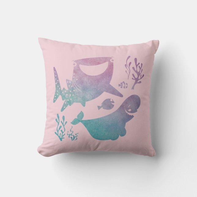 Coussin Recherche de l'aquarelle Dory (Recto)