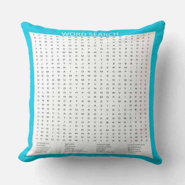 Coussin Recherche de mots simples sur la bordure de couleu (Recto)