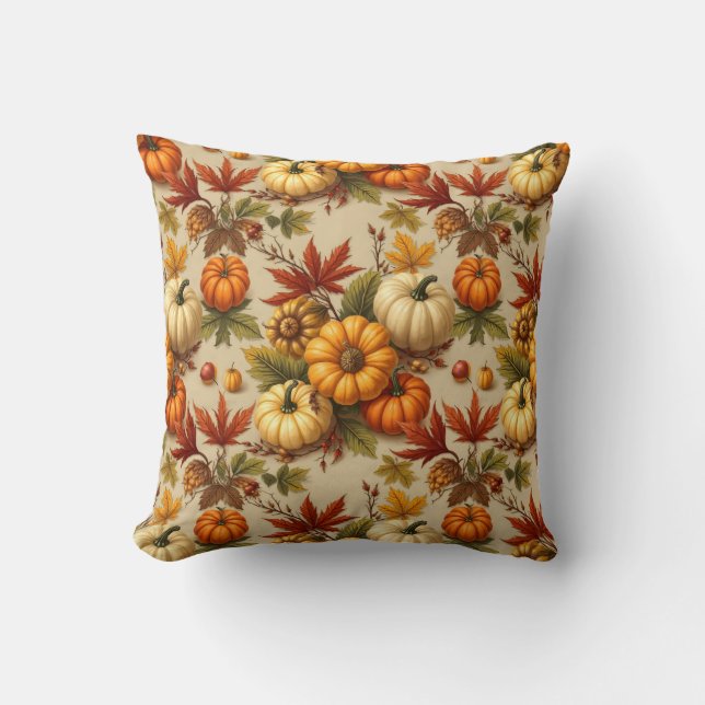 Coussin Récolte de citrouilles (Recto)