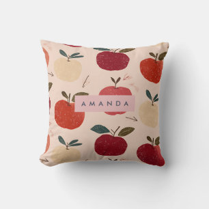Coussin Récolte de pomme rouge fantaisiste personnalisée