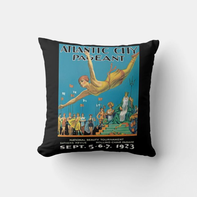 Coussin Reconstitution historique d'Atlantic City (Recto)