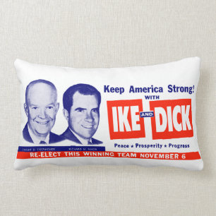 Coussin Rectangle 1956 vote Ike et Dick