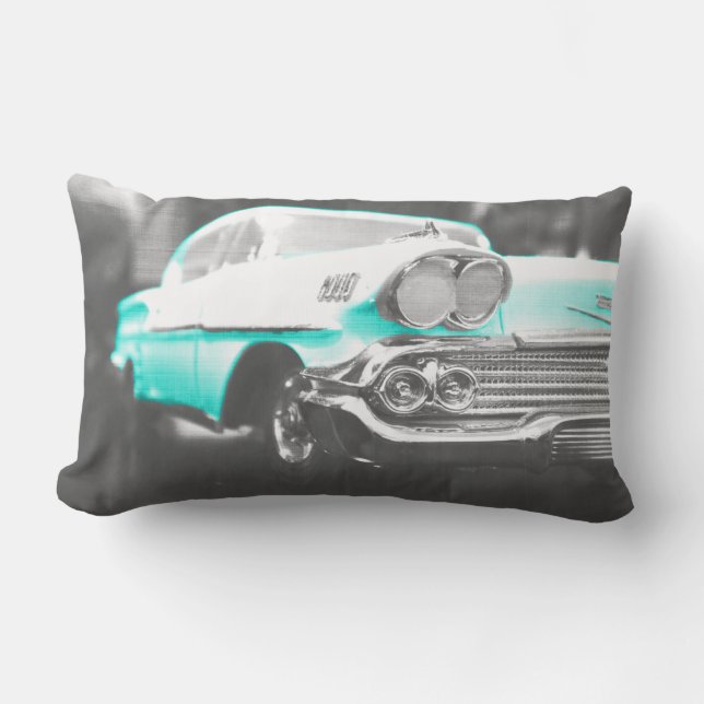 Coussin Rectangle 1958 chevy impala bleu clair (Recto)