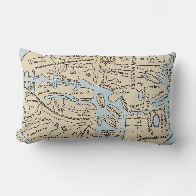 Coussin Rectangle 2ème siècle de CARTE du MONDE (Recto)