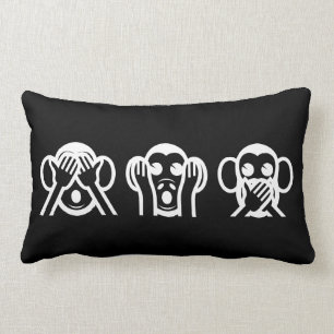 Coussin Rectangle 3 singes sages Emoji