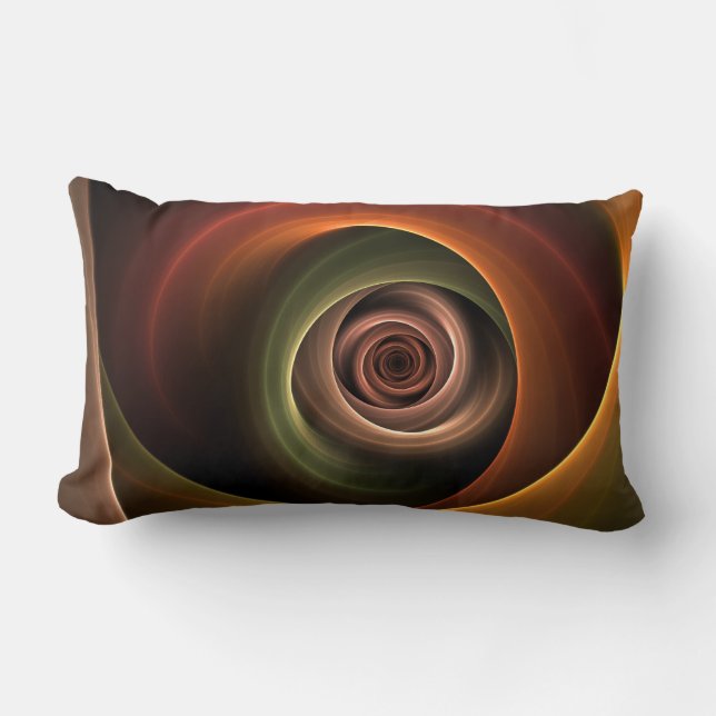 Coussin Rectangle 3D Spirale Abstraite couleurs chaudes Art fractal  (Recto)
