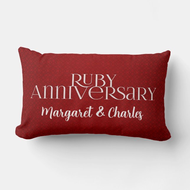 Coussin Rectangle 40e Annivsersaire Mariage de Ruby (Recto)