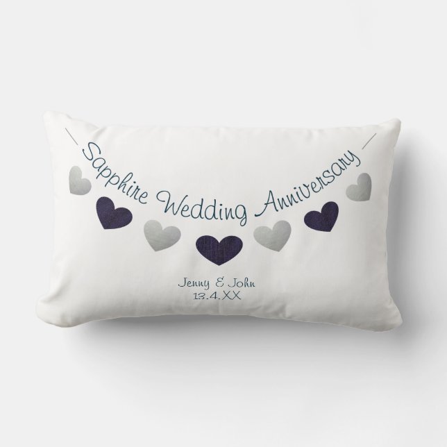 Coussin Rectangle 45e/ 65e saphir mariage anniversaire de la mise en (Recto)