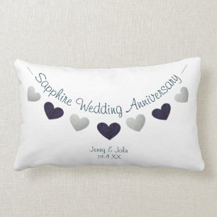 Coussin Rectangle 45e/ 65e saphir mariage anniversaire de la mise en