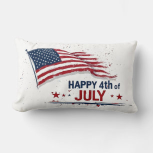 Coussin Rectangle 4 juillet - Drapeau américain artistique éclabouss