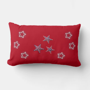 Coussin Rectangle 4 Juillet Stars Red
