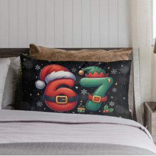 Coussin Rectangle 67 Meme Six Seven Bruh Drôle de Noël 6 7
