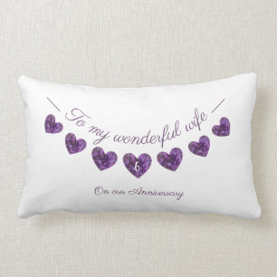 Coussin Rectangle 6e anniversaire ou tout mariage anniversaire épous