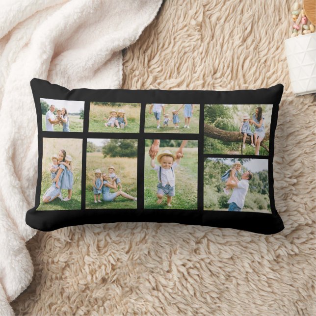 Coussin Rectangle 8 Collage de photos de famille Créez votre propre (Couverture)
