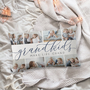 Coussin Rectangle 8 Photo Collage Grandkids Make Life Grand
