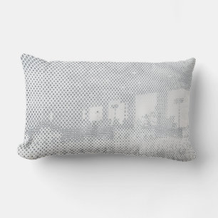 Coussin Rectangle À damiers gris et blanc