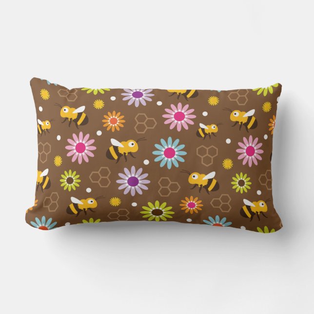 Coussin Rectangle Abeille & Fleurs (Recto)