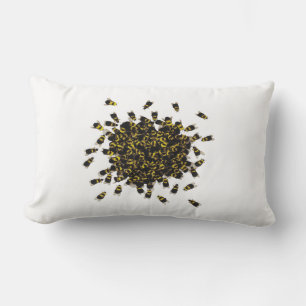 Coussin Rectangle Abeilles occupées ~ CHANGER DE COULEUR Lumbar 13x2