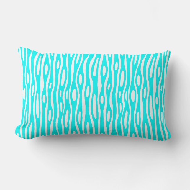 Coussin Rectangle Abstrait 280314 - Cyan en blanc (Recto)