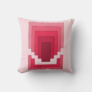 Coussin Rectangle Abstrait en rouge