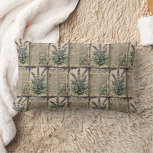 Coussin Rectangle Accent Botanique Lavande Vintage