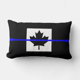 Coussin Rectangle Accent mince de la ligne bleue sur le drapeau cana