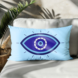 Coussin Rectangle Accoudoir décoratif bleu œil du mal Boho