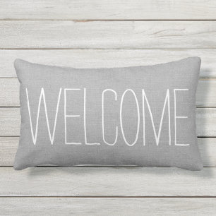 Coussin Rectangle Accueil rustique gris