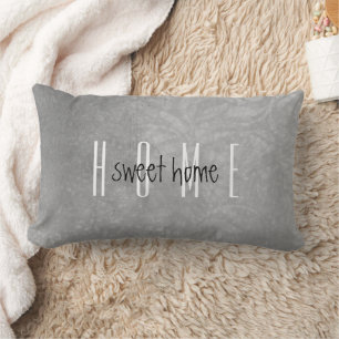 Coussin Rectangle Accueil Sweet Home Grey Rustique Antiquité Shabby