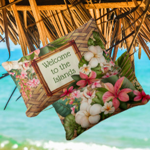 Coussin Rectangle Accueil Tropical Personnalisé aux Îles