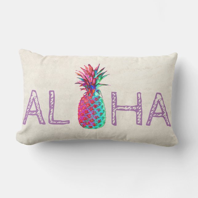 Coussin Rectangle Adorable Aloha Hawaiian Pineappy (Recto)