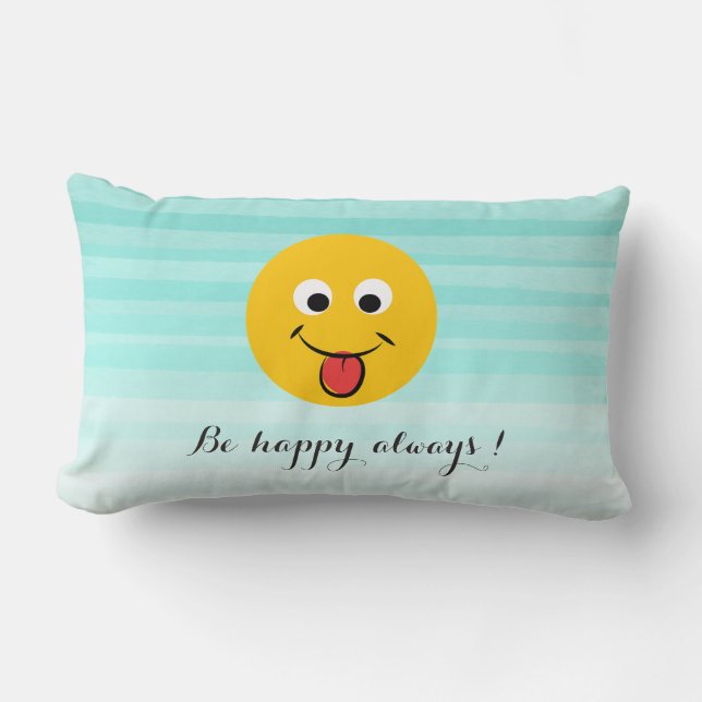 Coussin Rectangle Adorable Happy Emoji Face-Be heureux toujours (Recto)