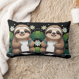 Coussin Rectangle Adorable souriant Sloth-Retour à l'école avec un s