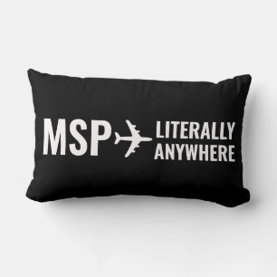 Coussin Rectangle Aéroport Code Voyage Adulte Nomade Noir Blanc
