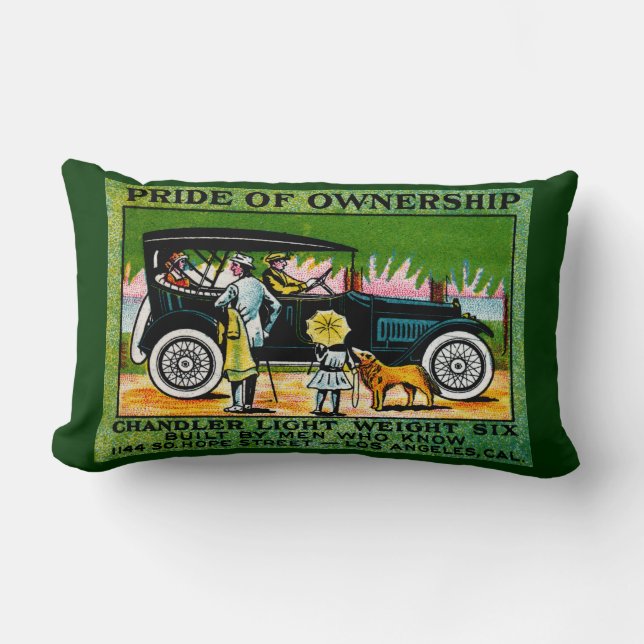 Coussin Rectangle Affiche automobile de Chandler 1914 (Recto)