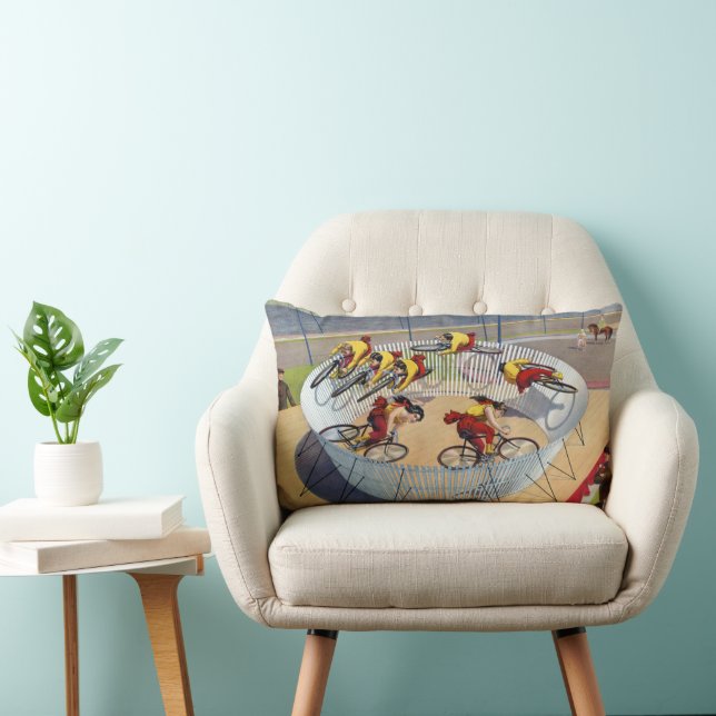 Coussin Rectangle Affiche De Cirque Des Sept Gaynells Vélos D'Équita (Chaise)