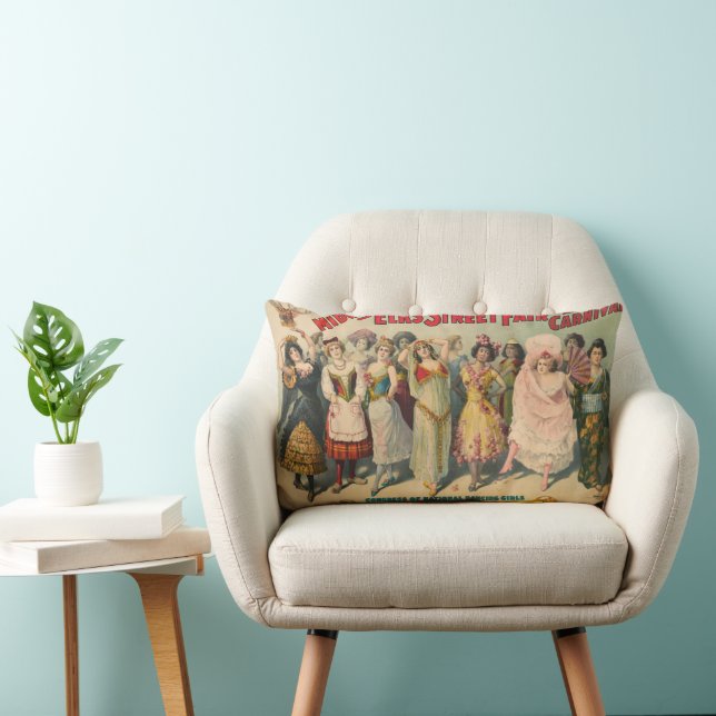 Coussin Rectangle Affiche De Cirque Montrant Des Femmes En Costume N (Chaise)