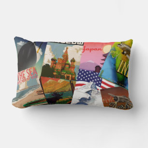 Coussin Rectangle Affiches de voyage vintage
