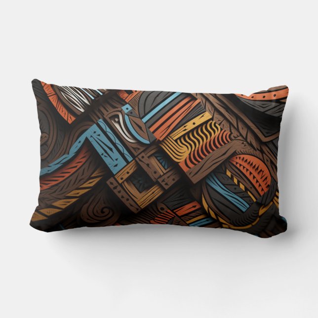 Coussin Rectangle Africain Mosaïque : Tissage de Couleurs  (Verso)
