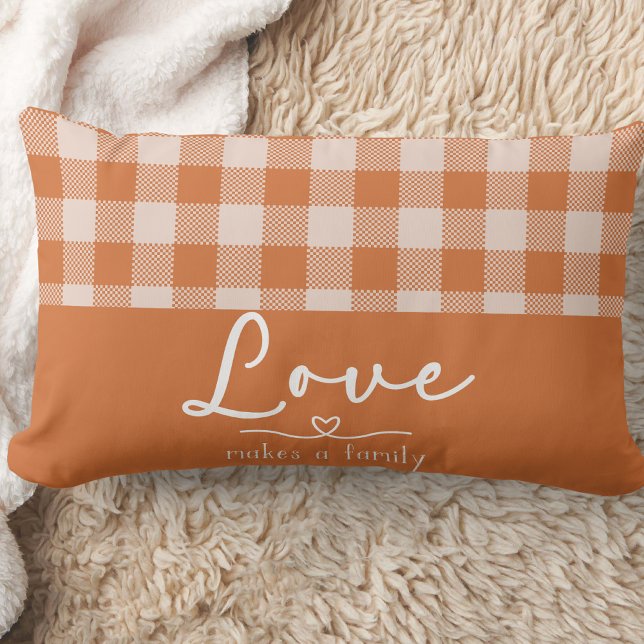 Coussin Rectangle Agritourisme Orange Plaid (Créateur téléchargé)