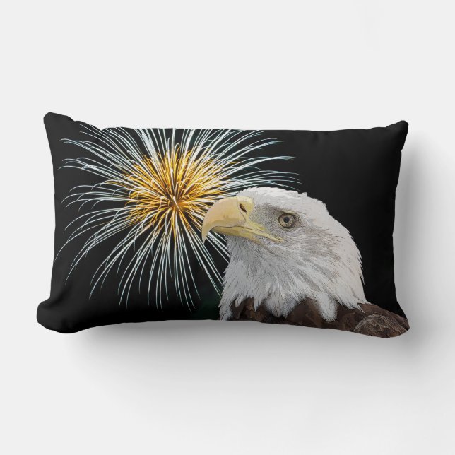 Coussin Rectangle Aigle et feux d'artifice (Recto)
