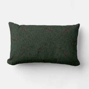 Coussin Rectangle Aiguilles Motifs de Noël et baies rouges