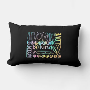 Coussin Rectangle Aimer Aidez Support Acceptez Être Autisme Aime