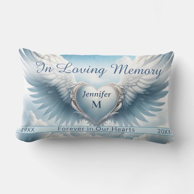 Coussin Rectangle Ajouter une photo et un nom mémorial (Recto)