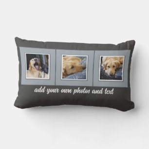 Coussin Rectangle ajouter vos propres photos et texte personnalisé c